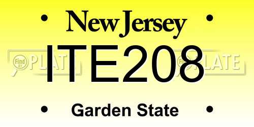 ITE208 New Jersey License Plate