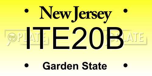 ITE20B New Jersey License Plate