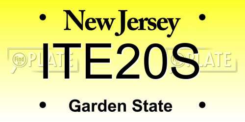 ITE20S New Jersey License Plate
