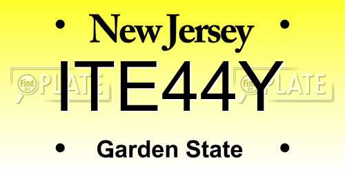 ITE44Y New Jersey License Plate
