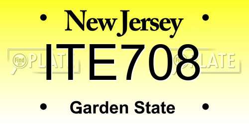 ITE708 New Jersey License Plate