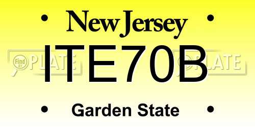 ITE70B New Jersey License Plate