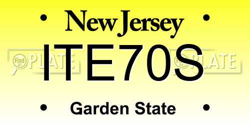 ITE70S New Jersey License Plate