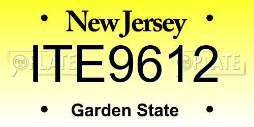 ITE9612 New Jersey License Plate