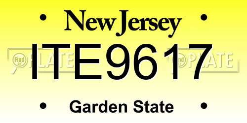 ITE9617 New Jersey License Plate