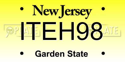 ITEH98 New Jersey License Plate
