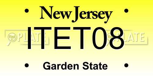 ITET08 New Jersey License Plate