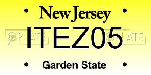ITEZ05 New Jersey License Plate