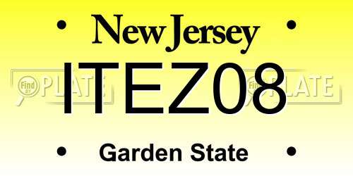 ITEZ08 New Jersey License Plate