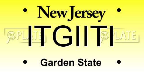 ITGIITI New Jersey License Plate
