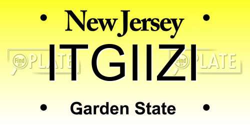 ITGIIZI New Jersey License Plate