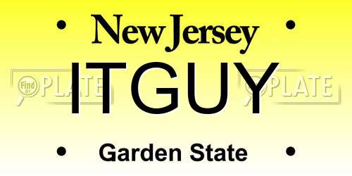 ITGUY New Jersey License Plate