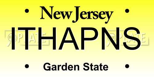 ITHAPNS New Jersey License Plate
