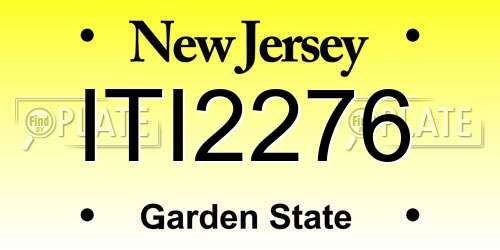 ITI2276 New Jersey License Plate