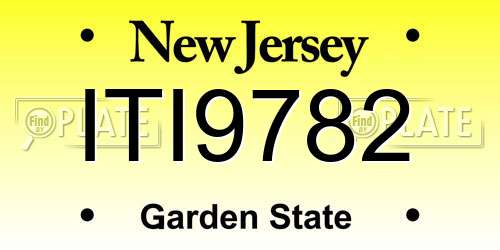 ITI9782 New Jersey License Plate