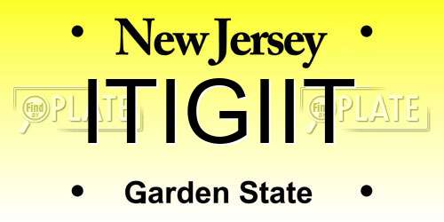 ITIGIIT New Jersey License Plate