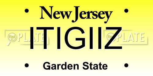 ITIGIIZ New Jersey License Plate