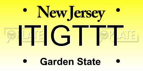 ITIGTTT New Jersey License Plate