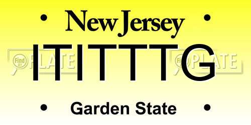 ITITTTG New Jersey License Plate