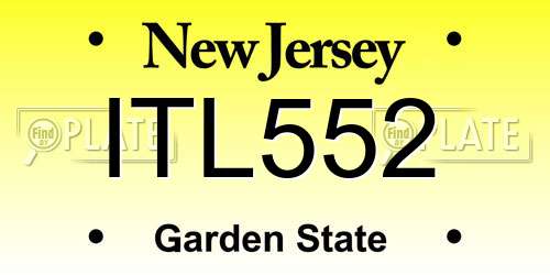 ITL552 New Jersey License Plate