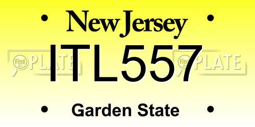 ITL557 New Jersey License Plate