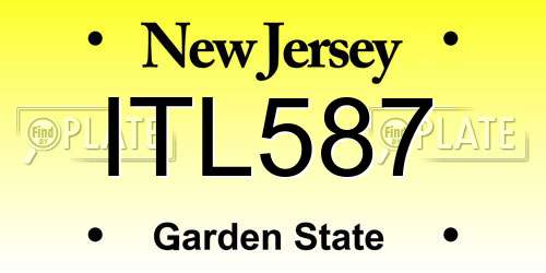 ITL587 New Jersey License Plate