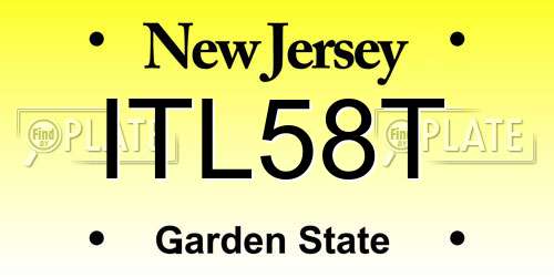 ITL58T New Jersey License Plate