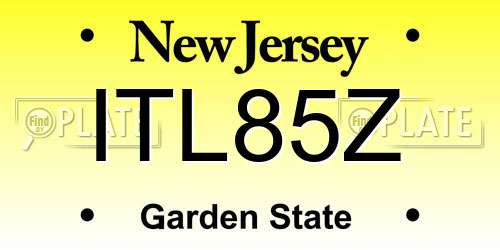 ITL85Z New Jersey License Plate