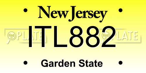 ITL882 New Jersey License Plate