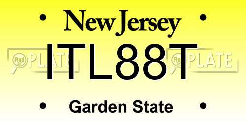 ITL88T New Jersey License Plate