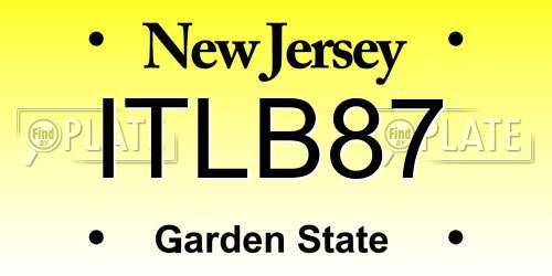 ITLB87 New Jersey License Plate