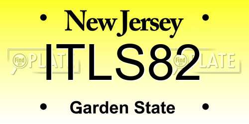 ITLS82 New Jersey License Plate