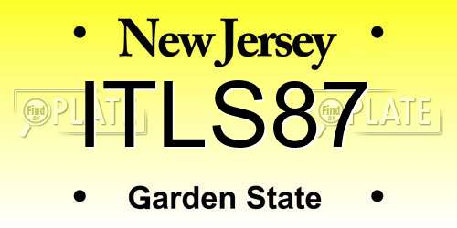ITLS87 New Jersey License Plate