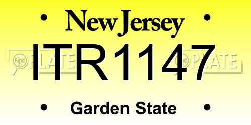 ITR1147 New Jersey License Plate