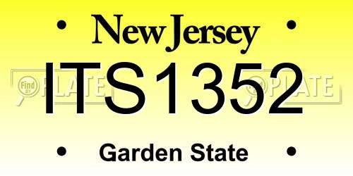 ITS1352 New Jersey License Plate