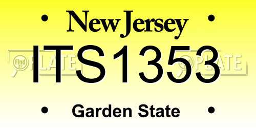 ITS1353 New Jersey License Plate