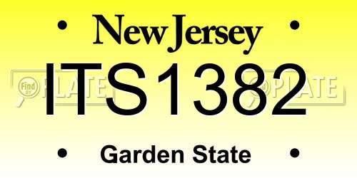 ITS1382 New Jersey License Plate