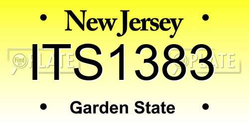 ITS1383 New Jersey License Plate