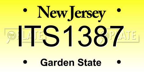 ITS1387 New Jersey License Plate