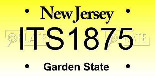 ITS1875 New Jersey License Plate
