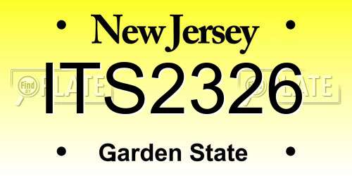 ITS2326 New Jersey License Plate