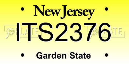 ITS2376 New Jersey License Plate