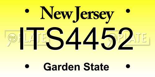 ITS4452 New Jersey License Plate