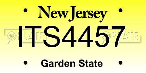 ITS4457 New Jersey License Plate