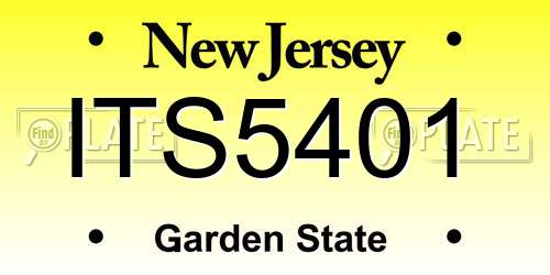 ITS5401 New Jersey License Plate