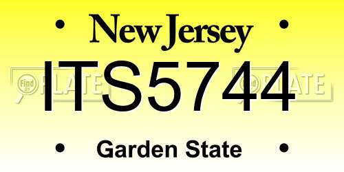 ITS5744 New Jersey License Plate