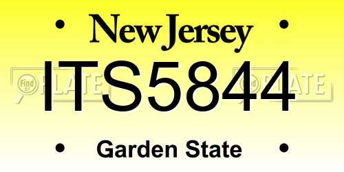 ITS5844 New Jersey License Plate