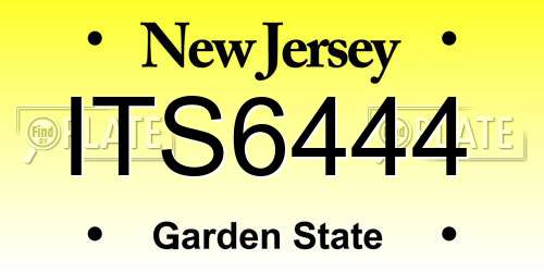 ITS6444 New Jersey License Plate