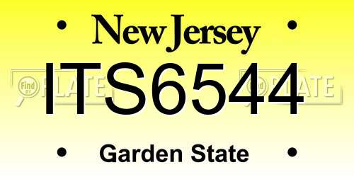 ITS6544 New Jersey License Plate