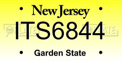 ITS6844 New Jersey License Plate